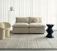 Zeb Plaid Washable Rug Grey Medium