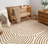 Abel Brown And Geometric Washable Rug Neutral Extra Extra Large