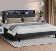 Ark Storage King Bed With Led Grey
