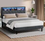 Ark Storage Queen Bed With Led Grey
