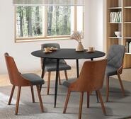 Atchison Black & Grey 4 Seater Outdoor Dining Set Black