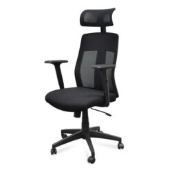 Benson Mesh Fabric Office Chair With Head Rest - Black by Interior Secrets - AfterPay Available