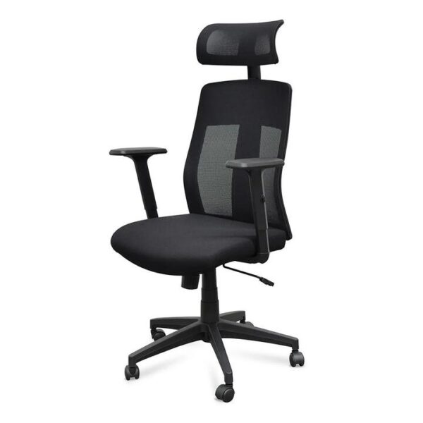 Benson Mesh Fabric Office Chair With Head Rest - Black by Interior Secrets - AfterPay Available