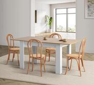 Braidwood 4 Seater Extendable Dining Table + Natural Crossback Chairs Neutral