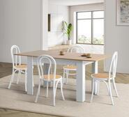 Braidwood 4 Seater Extendable Dining Table + White Crossback Chairs Neutral