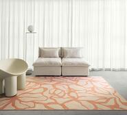 Bursa Small Rust Orange And Cream Washable Rectangle Rug