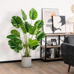 Costway1.5M Artificial Tree Faux Monstera Deliciosa Plant for Indoor and Outdoor-1 Pack