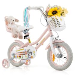 Costway12 Inch Kids Bike for Kids Aged 3-4 Years Old Children Training Bicycle-Pink