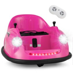 Costway12V Electric Kids Ride on Bumper Car with Remote Control for Toddlers 2-5 Years Old-Pink