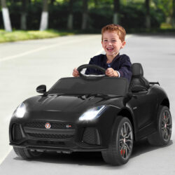 Costway12V Jaguar F-Type SVR Kids Ride On Car Battery Powered Car with Remote Control-Black