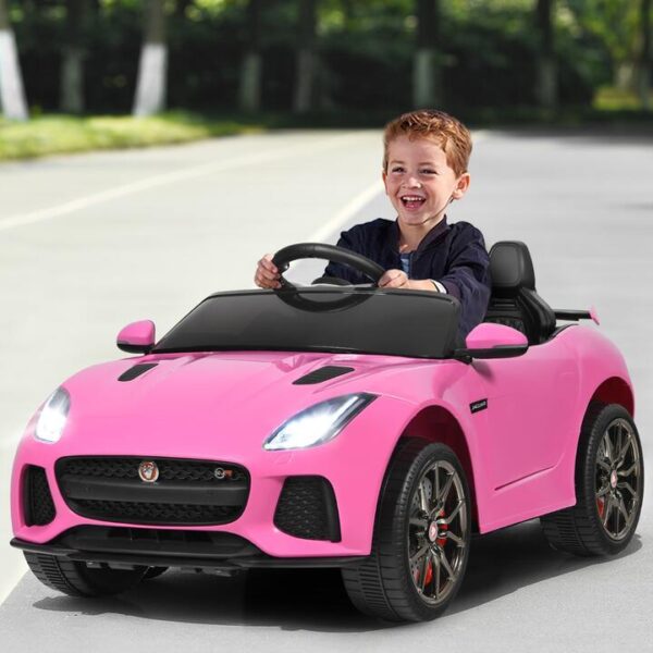 Costway12V Jaguar F-Type SVR Kids Ride On Car Battery Powered Car with Remote Control-Pink