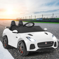 Costway12V Jaguar F-Type SVR Kids Ride On Car Battery Powered Car with Remote Control-White