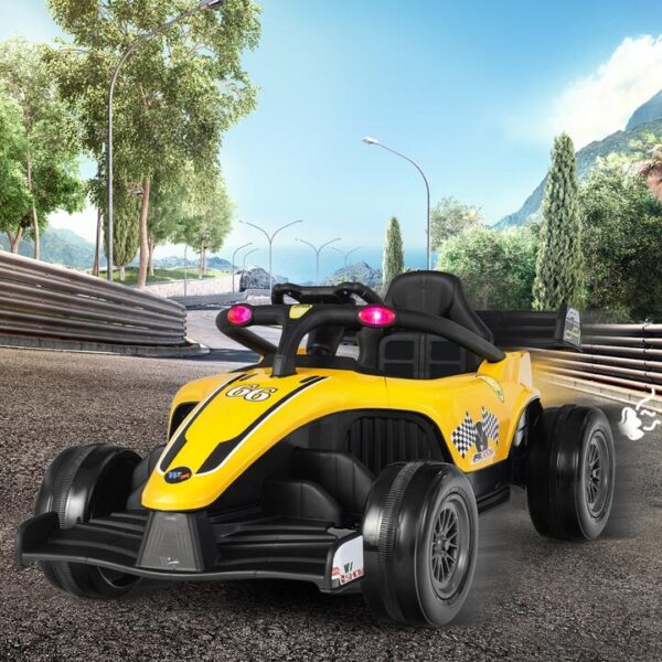 Costway12V Kids Electric Ride on Car with Remote Control 3-7 Years Old-Yellow