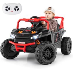 Costway12V Kids Ride on Car with Parental Remote and 3 Speeds-Black