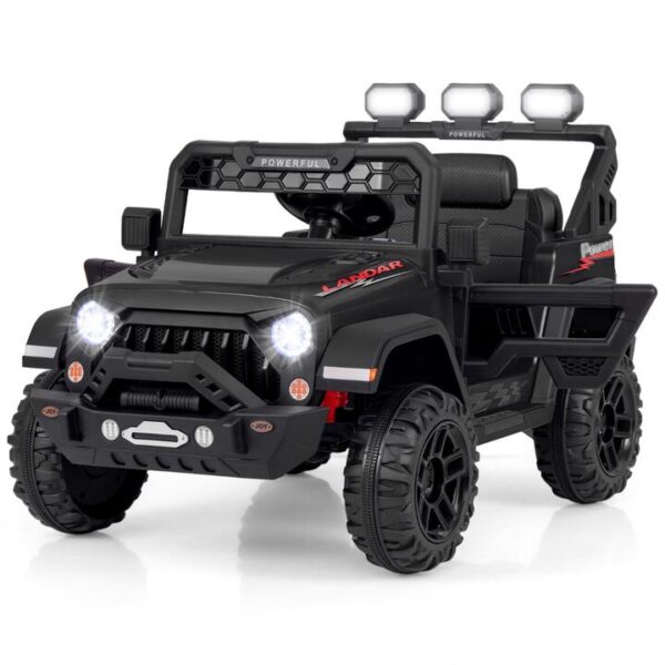 Costway12V Kids Ride on Truck Electric Toy Car with Remote Control-Black