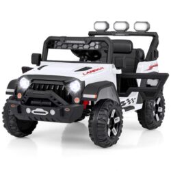 Costway12V Kids Ride on Truck Electric Toy Car with Remote Control-White