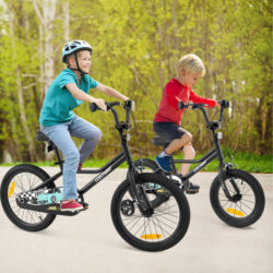 Costway14/16/18 Inch Kids Bike with Removable Training Wheels and Adjustable Seat-Black-14 inches