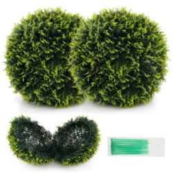 Costway2 PCS 45cm/55cm Artificial Plant Cedar Topiary Ball-M