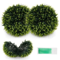 Costway2 PCS 45cm/55cm Artificial Plant Cedar Topiary Ball-S