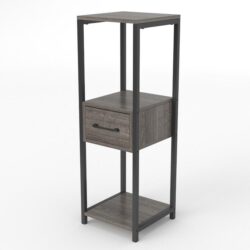 Costway2 Pack 3 Tier Tall Metal Plant Stand with Drawer-Grey
