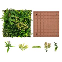 Costway2 Pack Square Framed Artificial Foliage Wall Art for Balcony Home