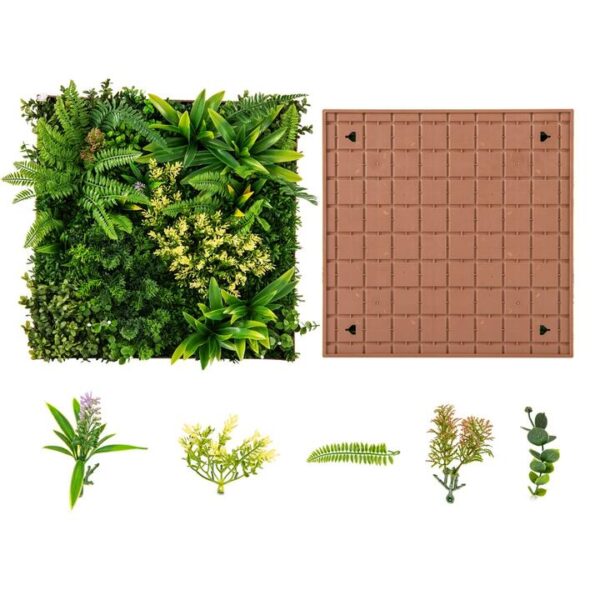 Costway2 Pack Square Framed Artificial Foliage Wall Art for Balcony Home