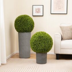 Costway2-Piece 50cm Artificial Plant Boxwood Topiary Ball-M