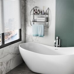 Costway2-Tier Wall Mount Towel Storage Rack for Bathroom