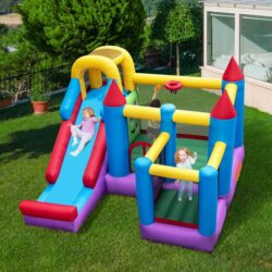 Costway5-in-1 Inflatable Bounce House with Slide & Trampoline (without Blower)