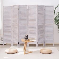 Costway6 Panel Room Divider Screen Furniture Venetian Wooden Slat Home 170cm Tall