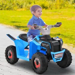 Costway6V Battery Powered Kids Ride on ATV with Direction Control-Blue