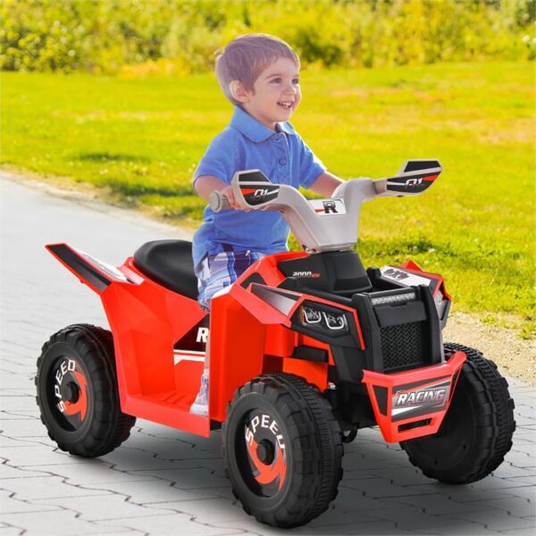 Costway6V Battery Powered Kids Ride on ATV with Direction Control-Red