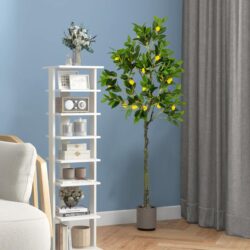 Costway80cm/120cm/160cm Artificial Lemon Tree Fake Lemon Plant with Lemon Fruits-160cm