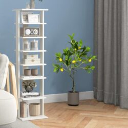 Costway80cm/120cm/160cm Artificial Lemon Tree Fake Lemon Plant with Lemon Fruits-80cm