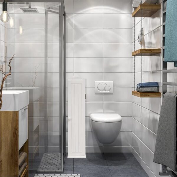 CostwayBathroom Storage Cabinet with 3 Detachable Shelves for Bedroom/Living Room/Bathroom