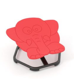 CostwayElephant Sensory Swivel Chair with Non-Slip Metal Base for Autistic Kids-Red