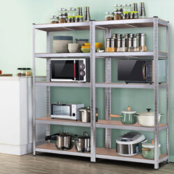 CostwayHeavy Duty Storage Rack with Adjustable Shelves for Home/ Office/ Garage-Silver
