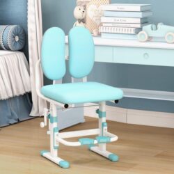 CostwayHeight-adjustable Ergonomic Kids Desk Chair Children Study Chair-Blue