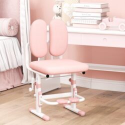 CostwayHeight-adjustable Ergonomic Kids Desk Chair Children Study Chair-Pink