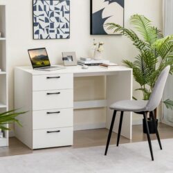 CostwayHome Office Writing Desk with File Storage Cabinet