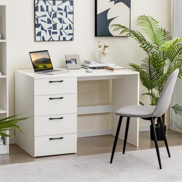 CostwayHome Office Writing Desk with File Storage Cabinet