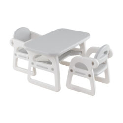CostwayKids Table and Chairs Set with 2 Chairs for Kids-Grey