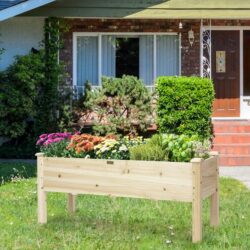 CostwayLarge Planter Box Stand with 4 Legs for Plants Growing