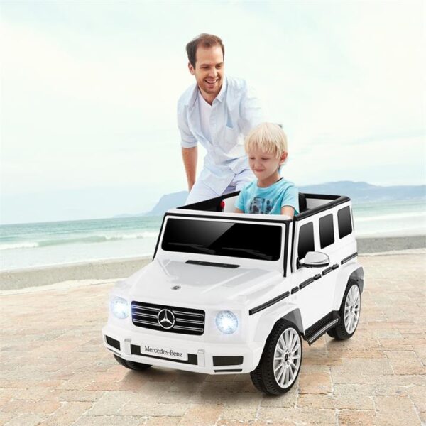 CostwayLicensed Mercedes-Benz G500 Kids Ride-on Car with Remote-White