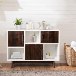 CostwayModern Storage Cabinet with 3 Doors & 6 Compartments for Home & Office