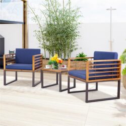 CostwayOutdoor Conversation Set with Cushioned Armchairs for Porch
