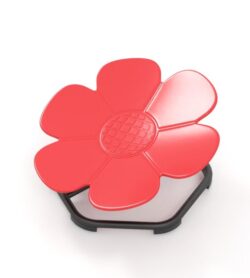 CostwayPetal Sensory Swivel Chair with Non-Slip Metal Base for Autistic Kids-Red