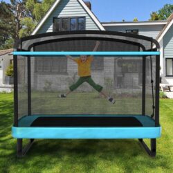 CostwaySturdy Recreational Trampoline with Swing for Kids-Blue