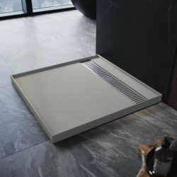 ELEGANT Rectangle Durable SMC Shower Base Gray - Tile over Tray Shower base, 900 x 900mm / No