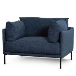 Emilis Fabric Armchair - Dark Blue by Interior Secrets - AfterPay Available